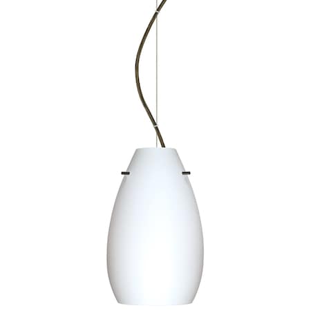 Besa Lighting Pera 9 Cord Pendant, Opal Matte, Bronze Finish, 1x9W LED 1KX-412607-LED-BR